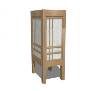 日式简约庭院地灯SU模型下载_sketchup草图大师SKP模型