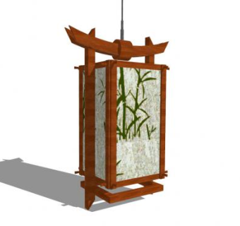 日式庭院竹地灯SU模型下载_sketchup草图大师SKP模型
