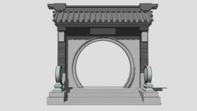 中式古典门su模型下载_sketchup草图大师SKP模型