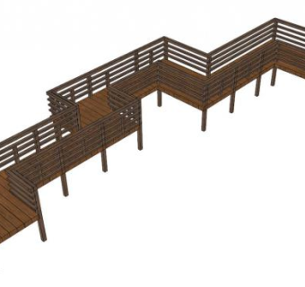 木栈道景观su模型下载_sketchup草图大师SKP模型