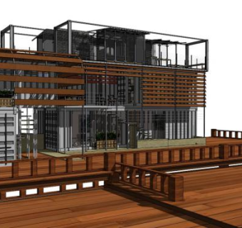 中式三层别墅su模型下载_sketchup草图大师SKP模型