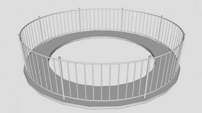 圆形栅栏su模型下载_sketchup草图大师SKP模型