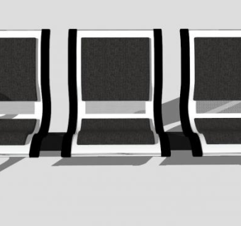医院休息椅su模型下载_sketchup草图大师SKP模型