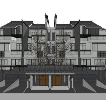 现代徽派别墅su模型下载_sketchup草图大师SKP模型