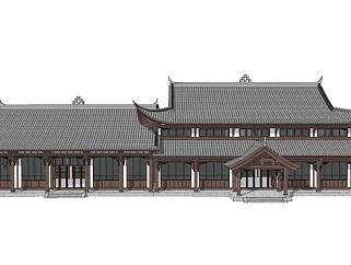 中式建筑阁楼房屋SU模型下载_sketchup草图大师SKP模型