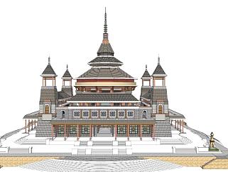 中国古代皇家建筑SU模型下载_sketchup草图大师SKP模型