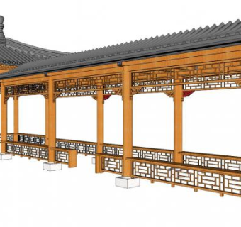景观廊子su模型下载_sketchup草图大师SKP模型