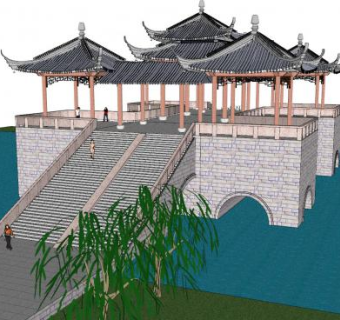 五亭桥SU模型下载_sketchup草图大师SKP模型