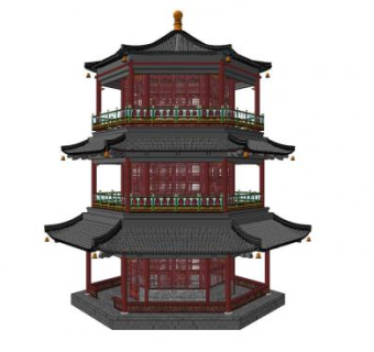 中式上帝阁SU模型下载_sketchup草图大师SKP模型