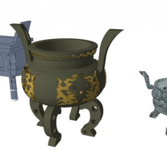 古代鼎SU模型下载_sketchup草图大师SKP模型