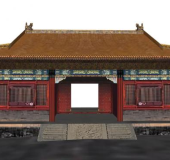中式故宫坤宁门SU模型下载_sketchup草图大师SKP模型