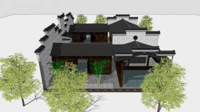 古建怀德堂SU模型下载_sketchup草图大师SKP模型