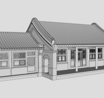 古建房屋su模型下载_sketchup草图大师SKP模型