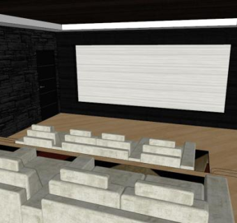 家庭影院su模型下载_sketchup草图大师SKP模型