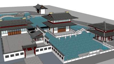 中式古建民俗居民房SU模型下载_sketchup草图大师SKP模型