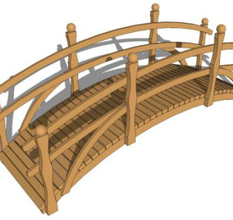 塑木拱桥su模型下载_sketchup草图大师SKP模型