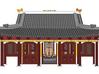 中式古建庙宇SU模型下载_sketchup草图大师SKP模型