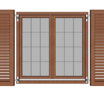 岗亭门百叶窗su模型下载_sketchup草图大师SKP模型