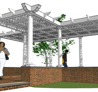 花架亭廊su模型下载_sketchup草图大师SKP模型