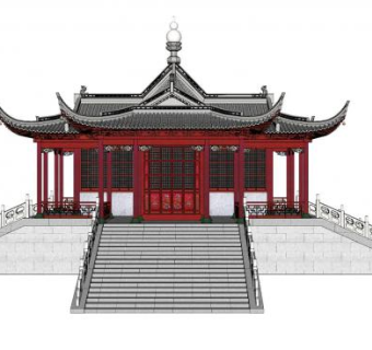 中式古建民俗建筑SU模型下载_sketchup草图大师SKP模型
