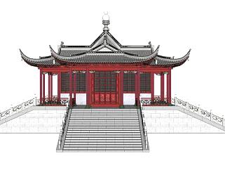 中式古建民俗建筑SU模型下载_sketchup草图大师SKP模型