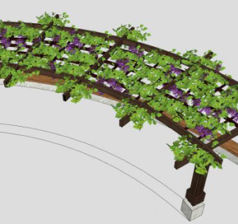 弧形长廊su模型下载_sketchup草图大师SKP模型