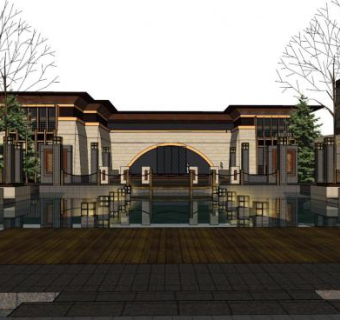 小型展馆su模型下载_sketchup草图大师SKP模型