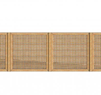 木质篱笆墙su模型下载_sketchup草图大师SKP模型