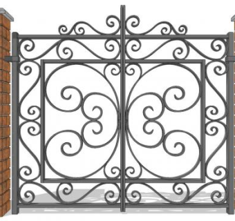 欧式庭院大门su模型下载_sketchup草图大师SKP模型