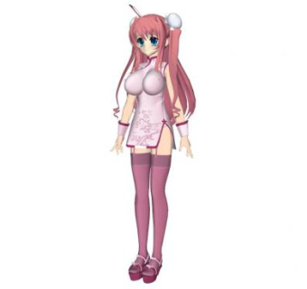 旗袍女子su模型下载_sketchup草图大师SKP模型