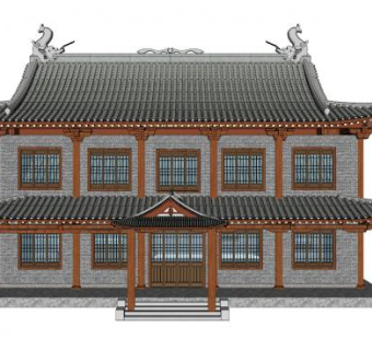 中式古建楼阁sketchup模型下载_sketchup草图大师SKP模型