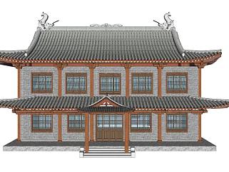 中式古建楼阁sketchup模型下载_sketchup草图大师SKP模型
