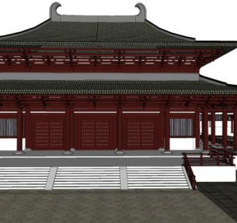 中式古建官员宅邸SU模型下载_sketchup草图大师SKP模型