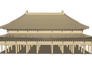 中式古建筑桁架SU模型下载_sketchup草图大师SKP模型