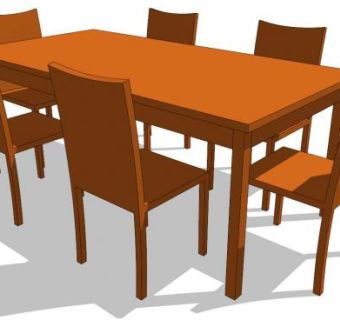 小方桌su模型下载_sketchup草图大师SKP模型