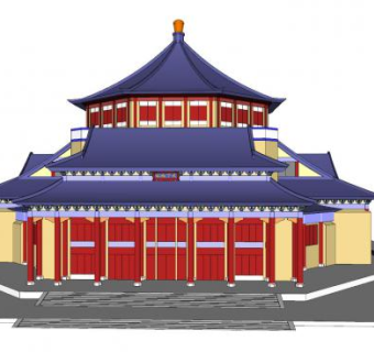 中式民俗古建SU模型下载_sketchup草图大师SKP模型