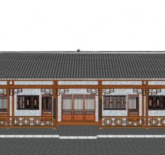 古建居民房SU模型下载_sketchup草图大师SKP模型