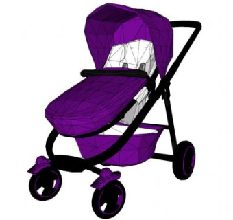 婴儿手推车su模型下载_sketchup草图大师SKP模型