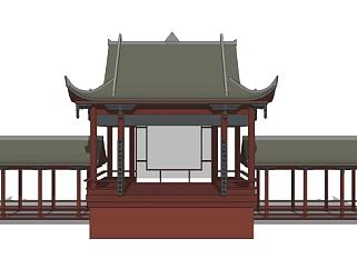 中式古建民俗戏台SU模型下载_sketchup草图大师SKP模型