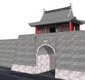 赣州宋代城墙北门SU模型下载_sketchup草图大师SKP模型