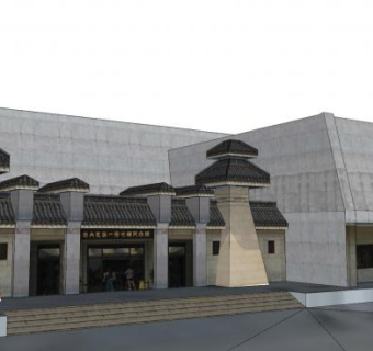 兵马俑二号坑建筑SU模型下载_sketchup草图大师SKP模型