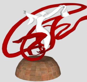 飞天雕塑su模型下载_sketchup草图大师SKP模型