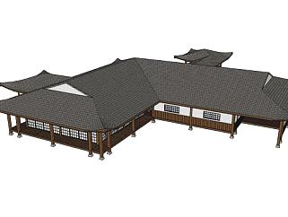 日式古建房屋SU模型下载_sketchup草图大师SKP模型