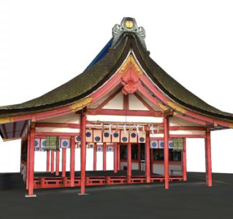 日式神社外观sketchup模型下载_sketchup草图大师SKP模型