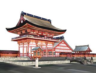日式庙宇古建筑SU模型下载_sketchup草图大师SKP模型