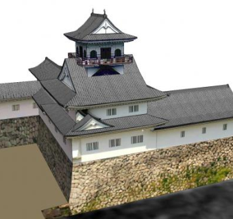 日式城堡SU模型下载_sketchup草图大师SKP模型