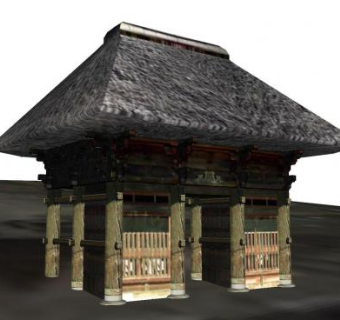 日式古建房子SU模型下载_sketchup草图大师SKP模型