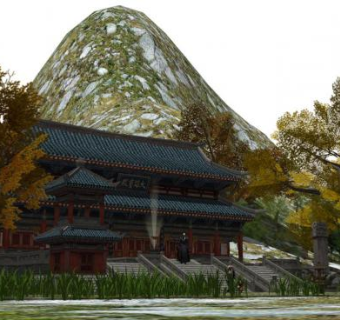 寺庙假山su模型下载_sketchup草图大师SKP模型