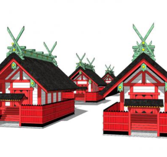 日式古建筑sketchup模型下载_sketchup草图大师SKP模型