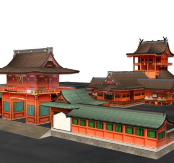 日式富士山本宫浅间大社SU模型下载_sketchup草图大师SKP模型